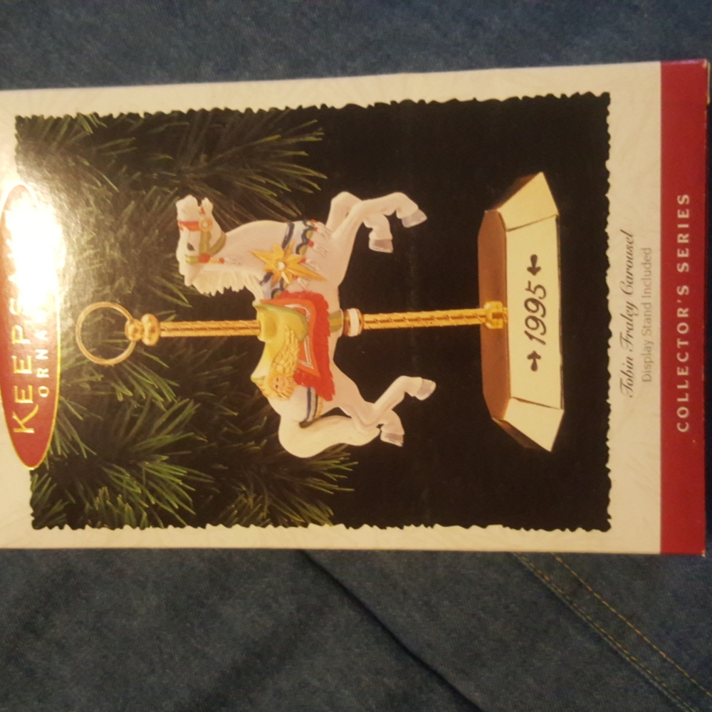 Hallmark 1995 Tobin Fraley Carousel Porcelain Holiday Christmas Ornament